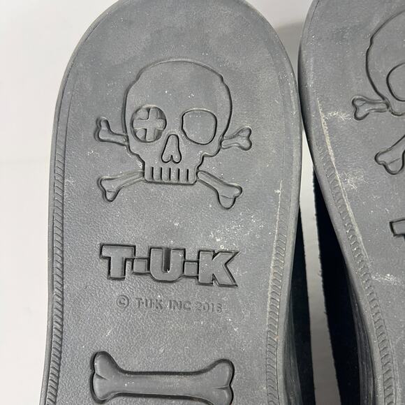 TUK Suede Leather Pointed Bumper Shoes Creepers Goth Black Mens 13 - Picture 8 of 9